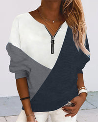 Colour Block Zip Sweatshirt - Dana