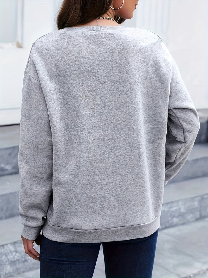 Lässiges Sweatshirt mit Federprint - Marisa