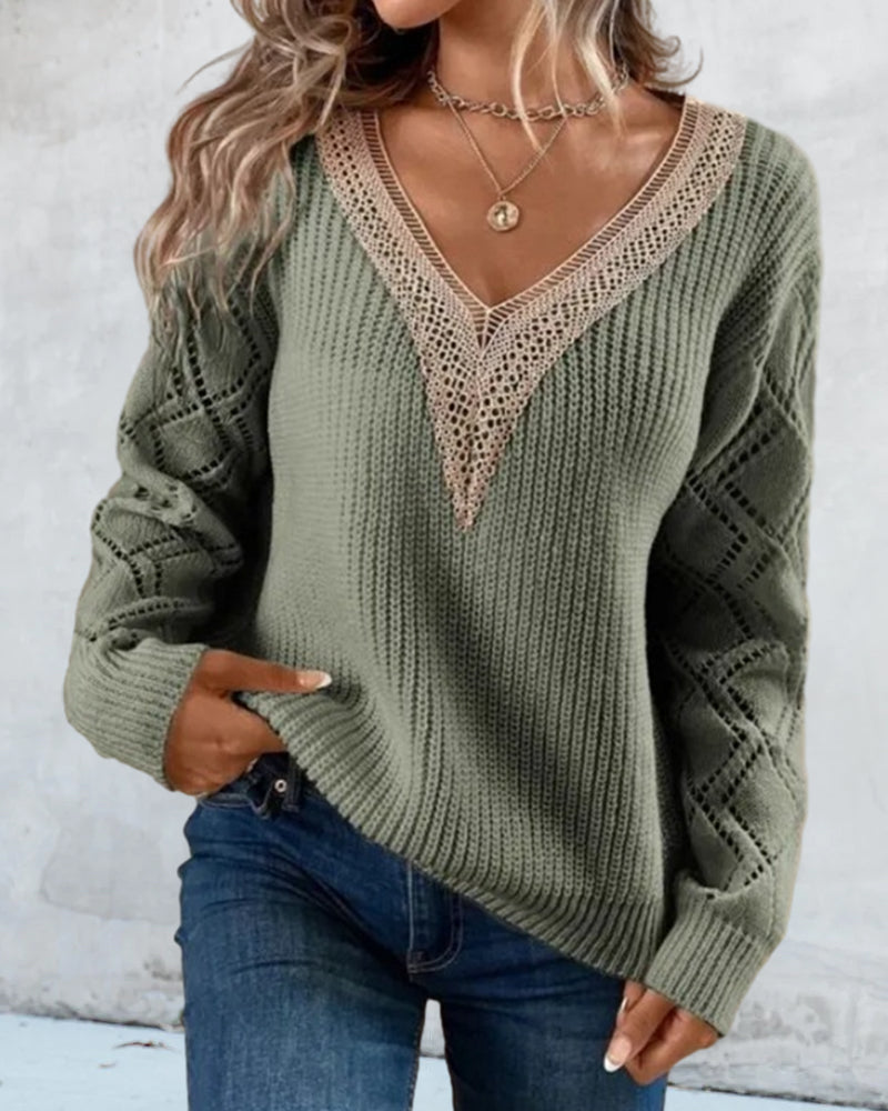 Stilvoller V-Ausschnitt-Pullover – Selena