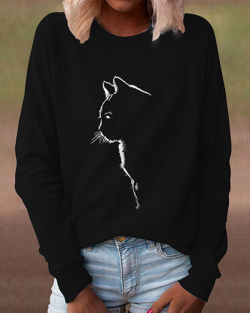 Sweatshirt mit Katzenprint – Paws