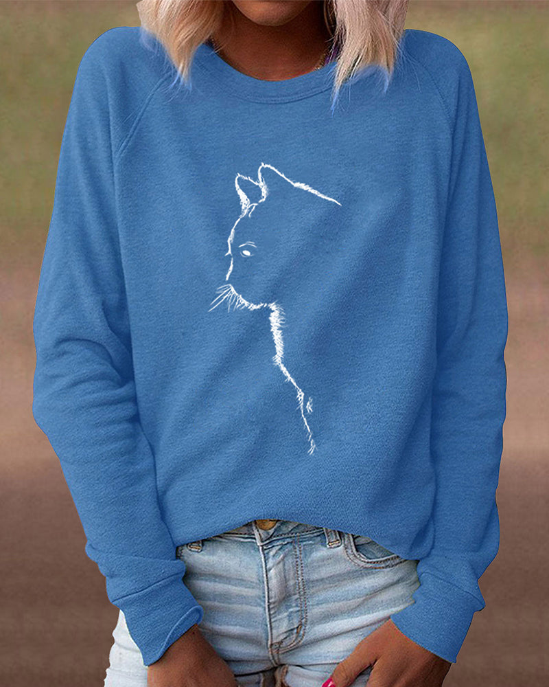 Sweatshirt mit Katzenprint – Paws