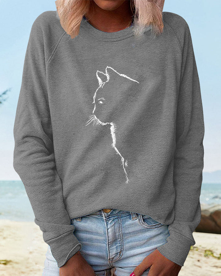 Sweatshirt mit Katzenprint – Paws