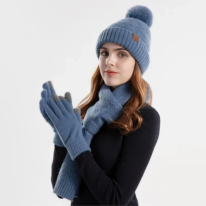 Trendy Damen Winter Beanie Set - Lara