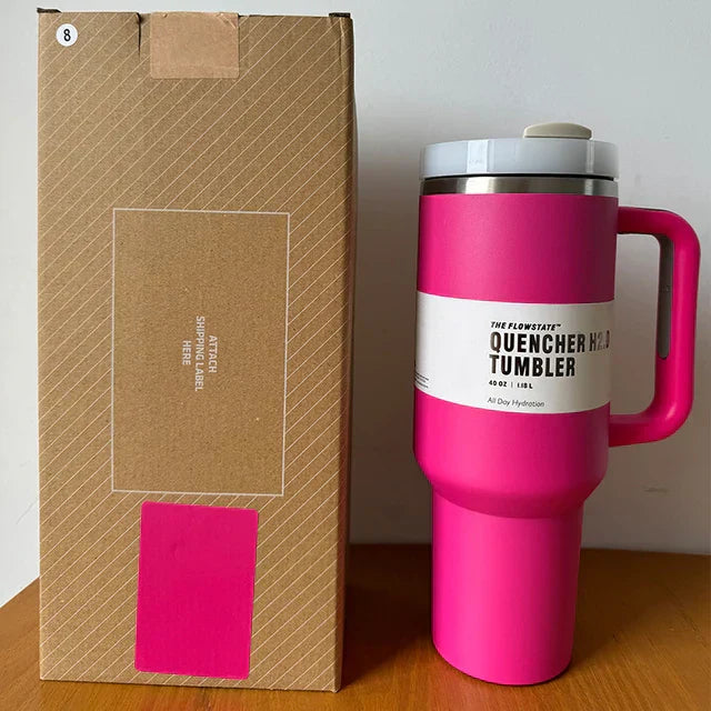 Vakuumisolierter Becher mit Deckel und Strohhalm – ThermoTumbler