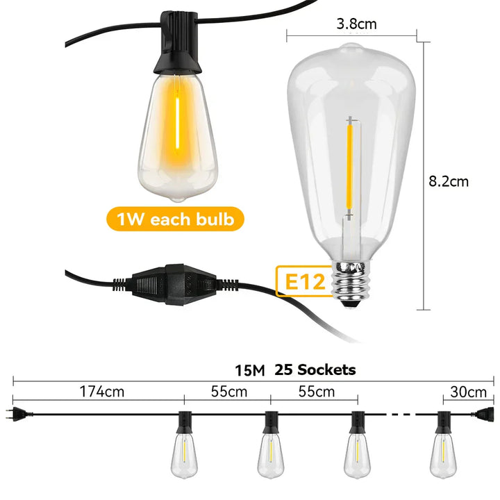 Wasserdichte LED-Lichterkette - LumiGlow