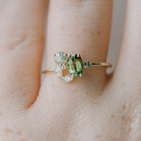 Natürlicher Peridot mit Zirkonring – Selene