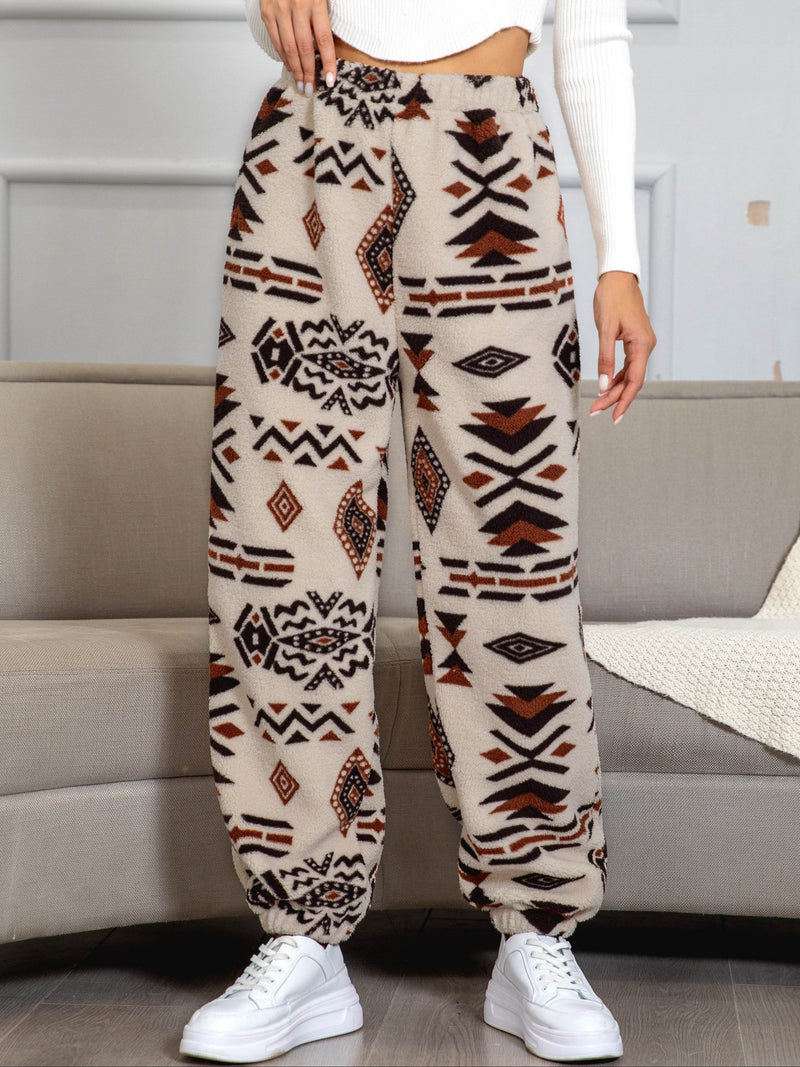 Warme Sweatpants mit Aztekenmuster - Amira