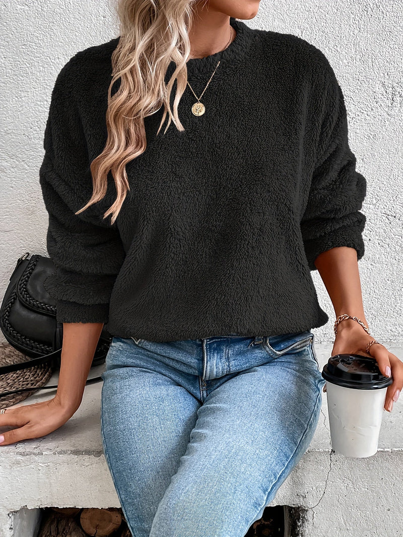 Bequemer Teddy Pullover Sweatshirt - Livia