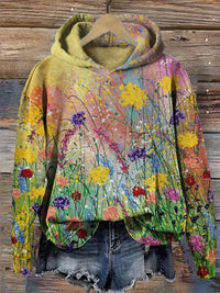 Künstlerischer Hoodie mit Blumenprint - Nora