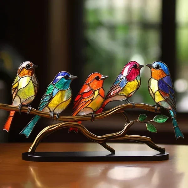 Luxuriöse Vogelstatuetten aus Buntglas – EleganBird