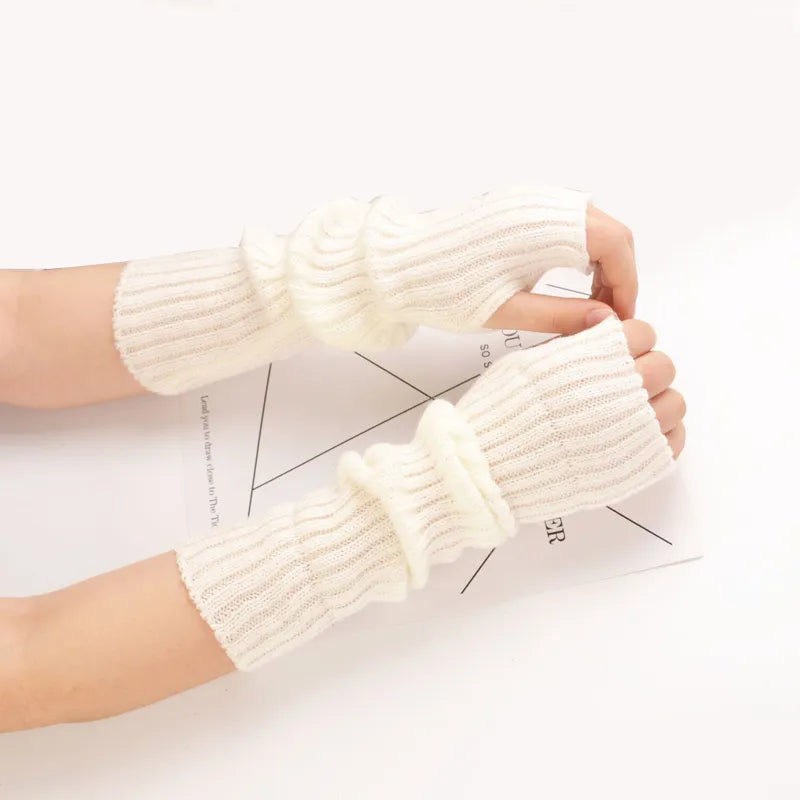 Lange Fingerlose Strickhandschuhe - FlexiWarm