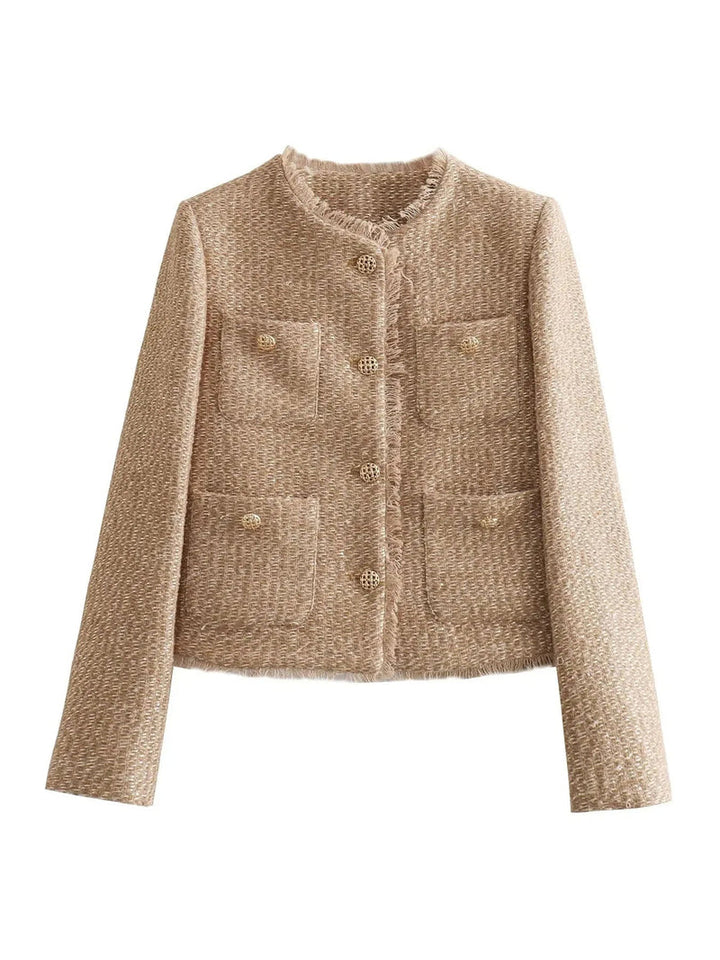 Elegante Tweed-Jacke mit Goldknöpfen - Evelyn