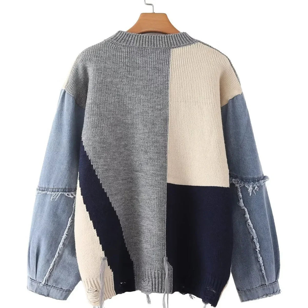 Fröhlicher Patchwork Pullover für Damen - Liora