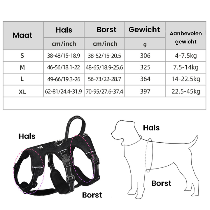 Reflektierendes Anti-Zieh-Hundegeschirr - GripGuard