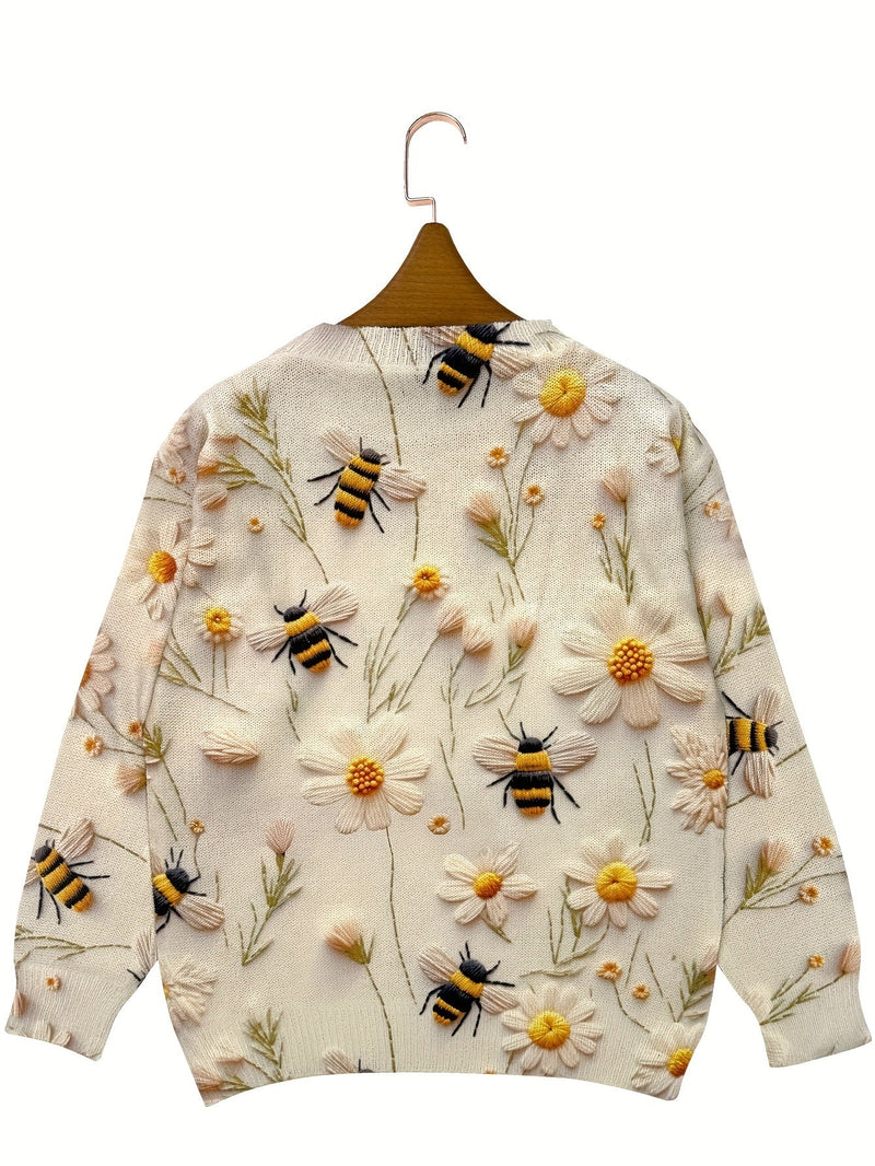 Trendy Damen-Sweater mit Bienenmotiv - Sophie