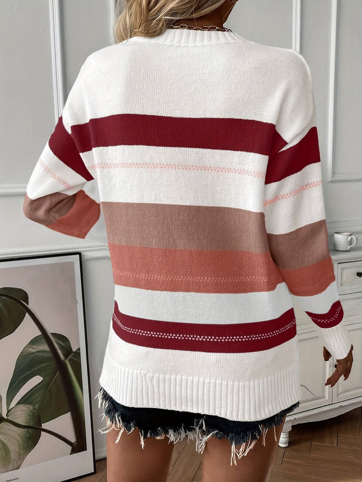 Trendiger Farbblock-Pullover mit Rundhalsausschnitt - Felicity