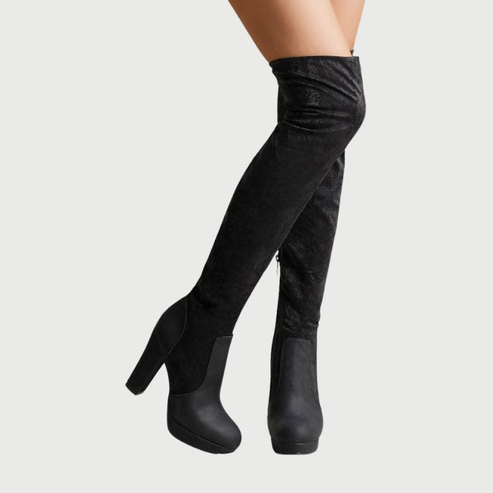 Overknee Stiefel mit Blockabsatz - Isabella