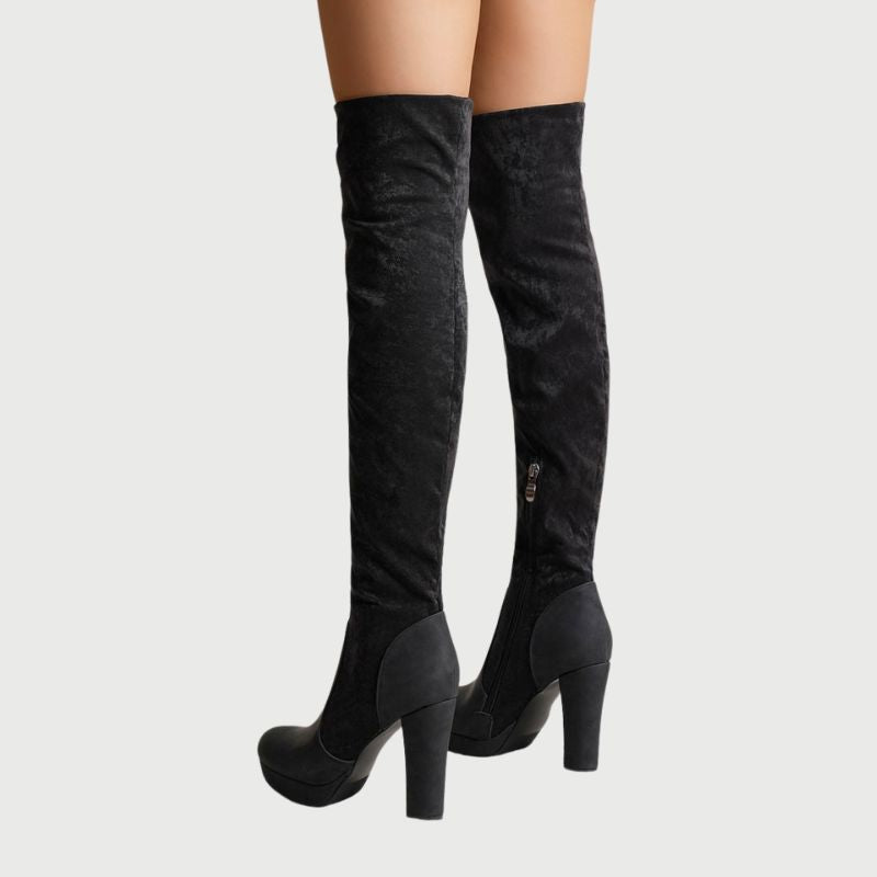 Overknee Stiefel mit Blockabsatz - Isabella