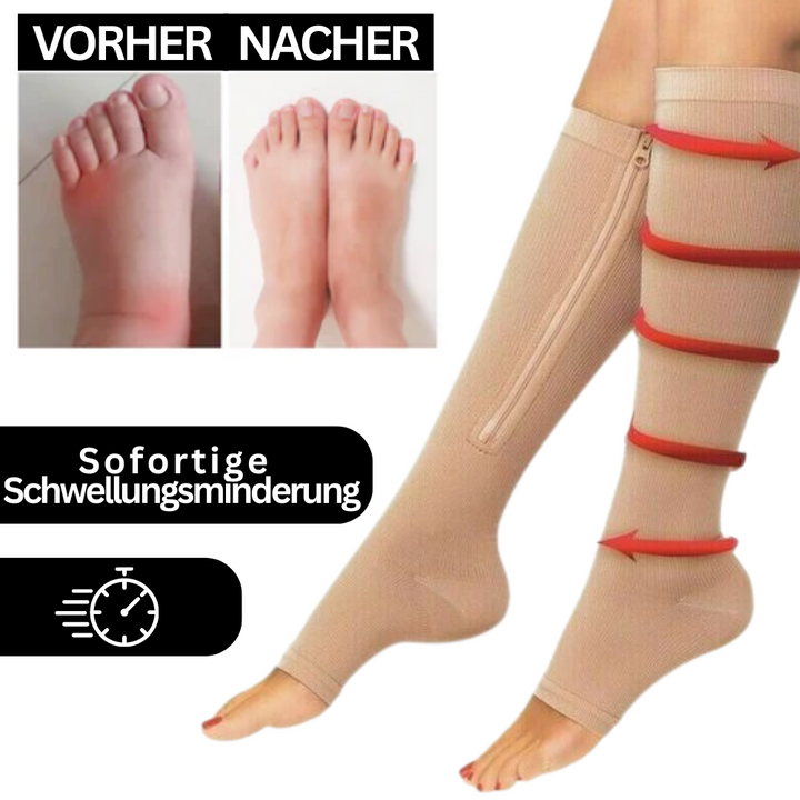 Orthopädische Kompressionsstrümpfe mit Reißverschluss - ComfortZip