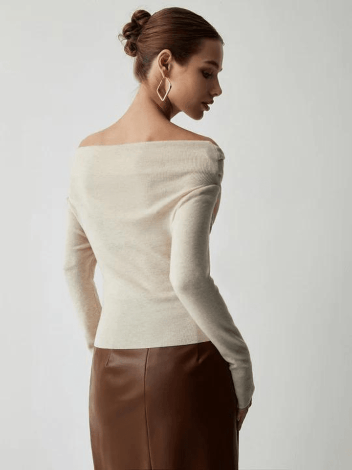 Trendy Off-Shoulder Pullover - Maria