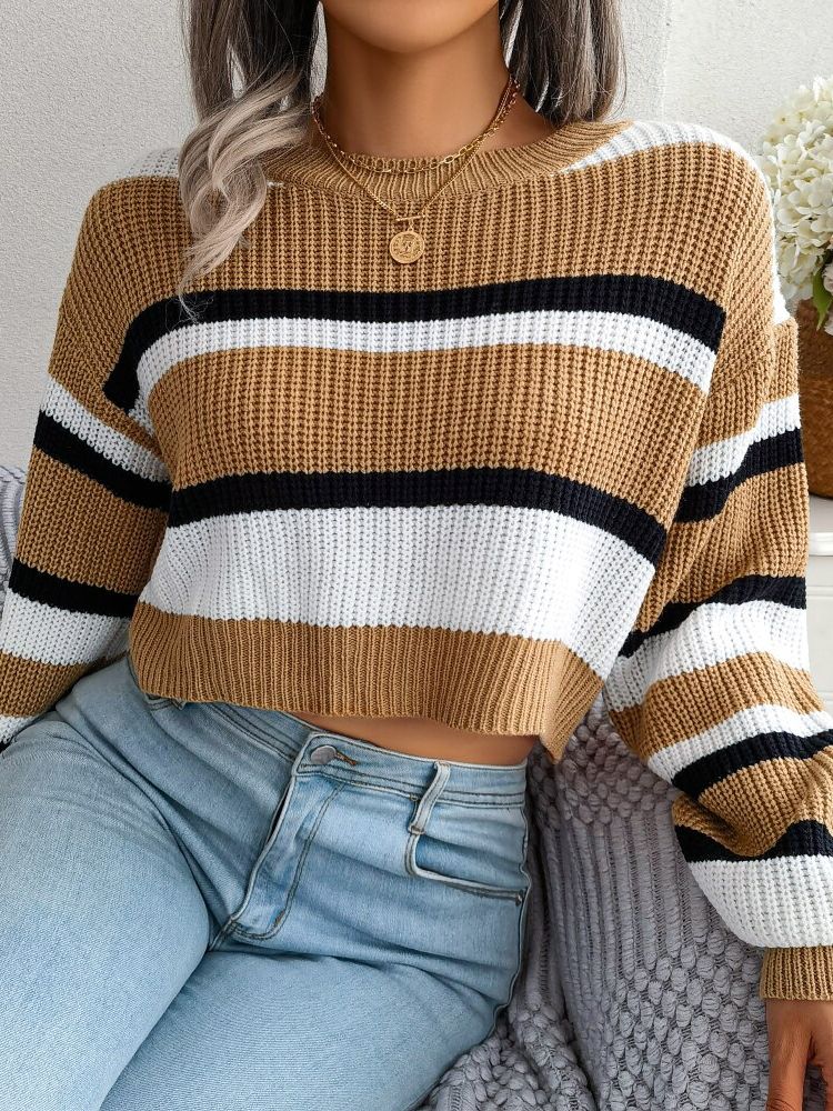 Gestreifter Cropped Pullover - Emory