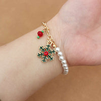 Weihnachtsperlen-Charme-Armband