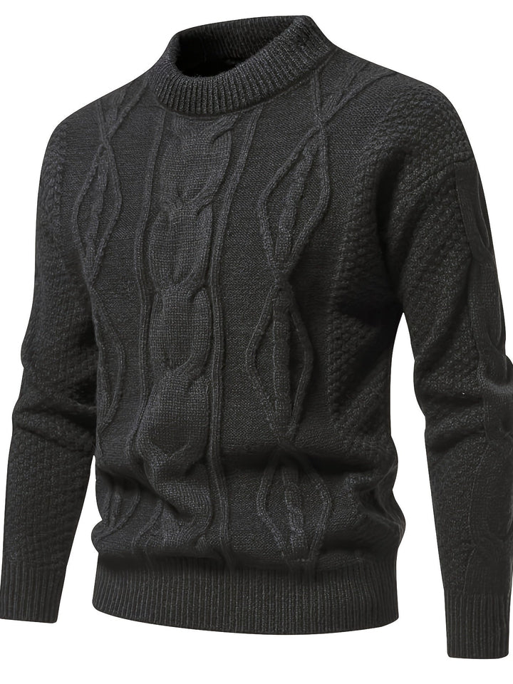 Unifarbener Strickpullover für Herren – Theo