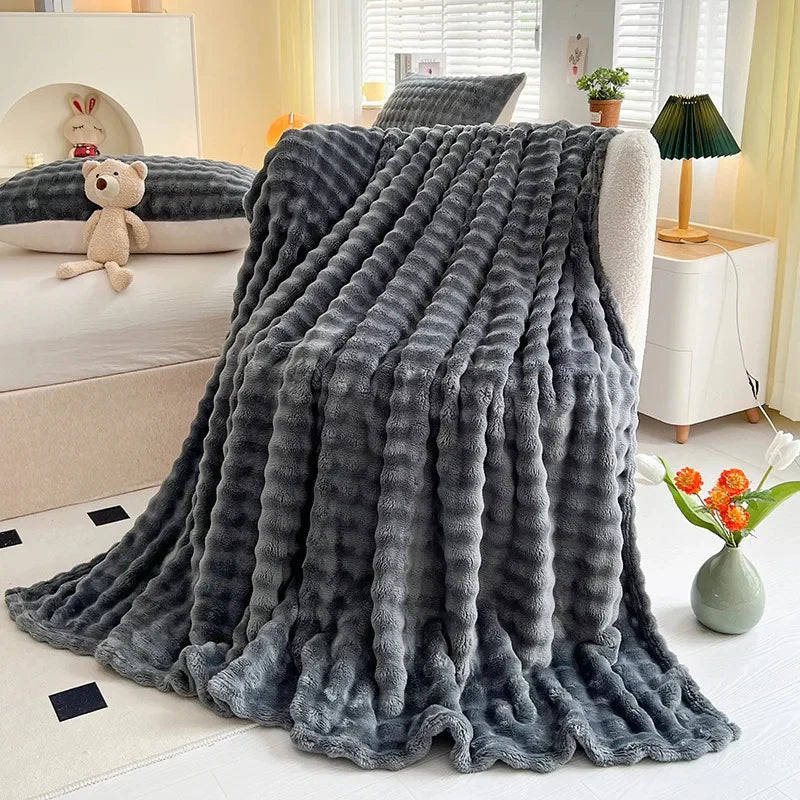 Luxe Bubbeltextuur Fleece Decke - BubbleNest