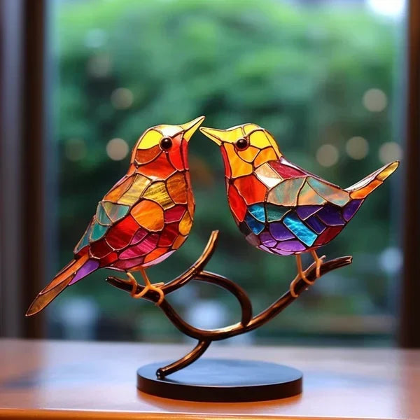 Luxuriöse Vogelstatuetten aus Buntglas – EleganBird