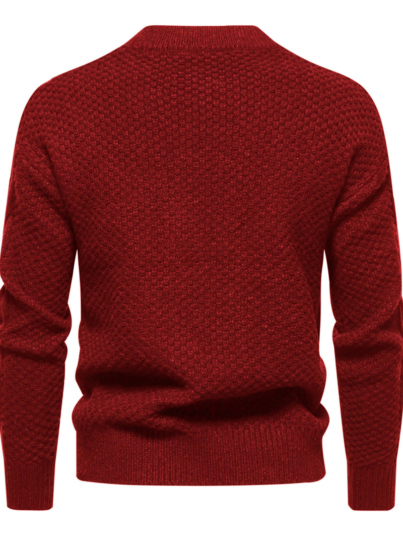 Unifarbener Strickpullover für Herren – Theo