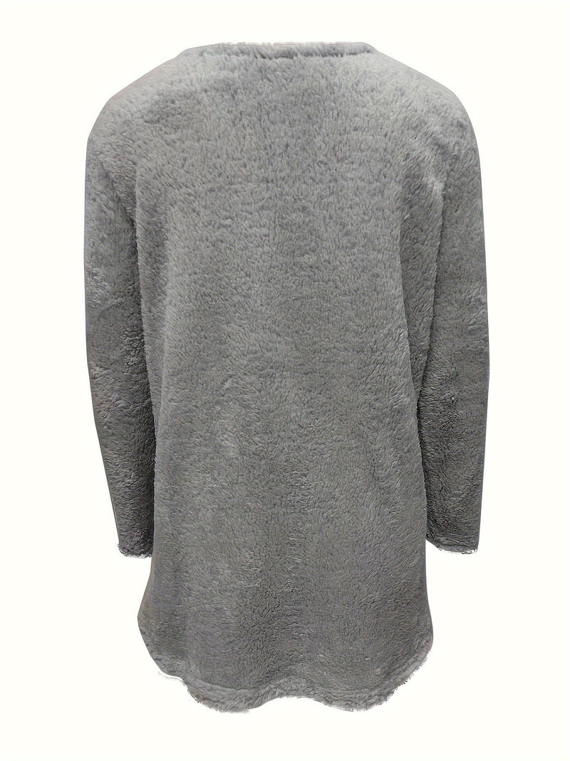 Bequemes Fleece-Sweatshirt mit Print - Luna