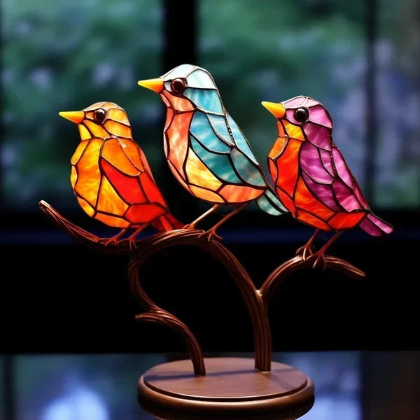 Luxuriöse Vogelstatuetten aus Buntglas – EleganBird