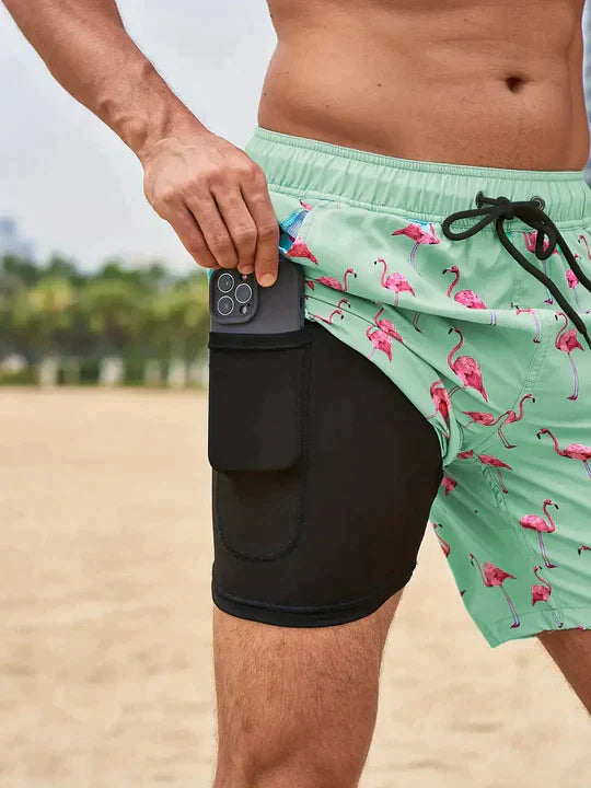 Adrik | Aqua Herren Badehose mit Handytasche