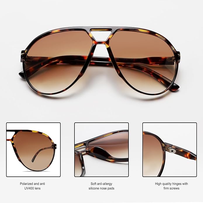 Retro Oversized Aviator Sonnenbrille - Amara