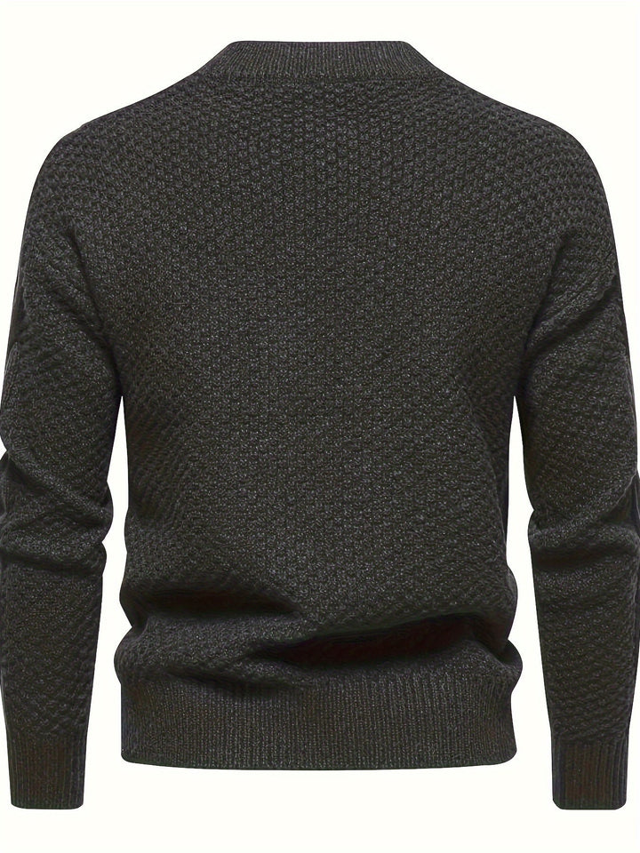 Unifarbener Strickpullover für Herren – Theo