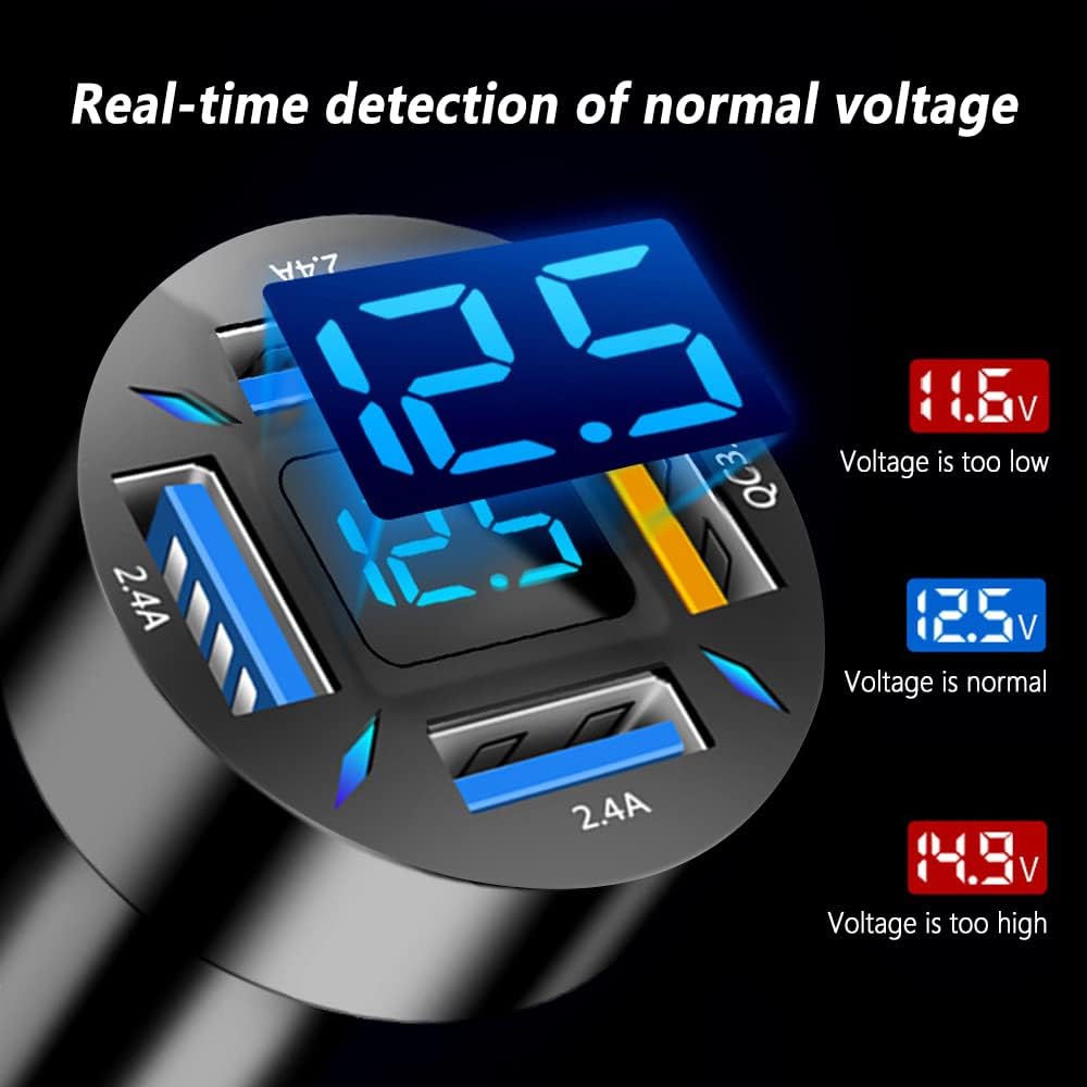 Autoladegerät 66W Superschnellladen mit USB PD & QC 3.0 – Universell für 12-24V Zigarettenanzünder