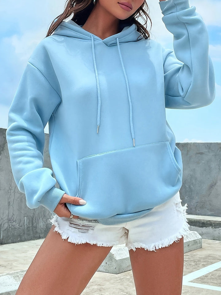 Weicher Plüsch Pullover Hoodie mit Kapuze für Damen - Lila