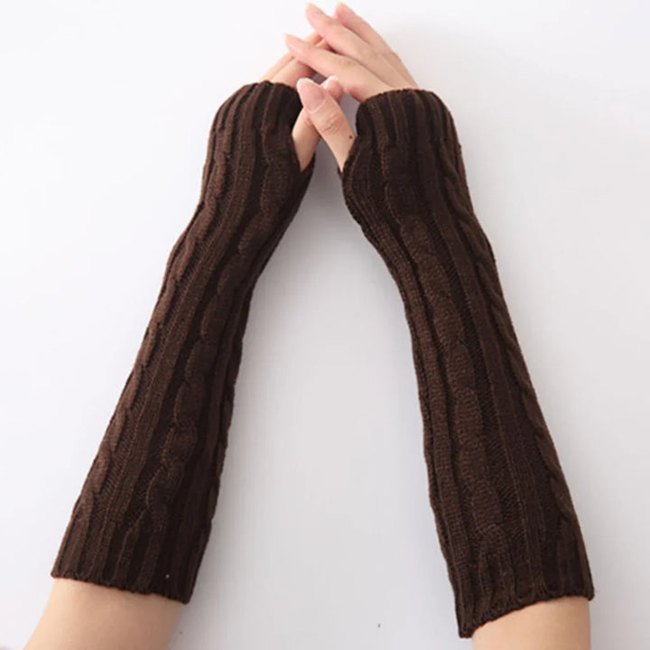 Lange Fingerlose Strickhandschuhe - FlexiWarm