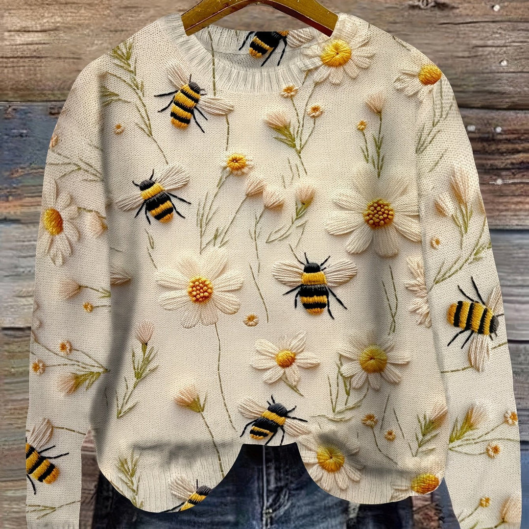 Trendy Damen-Sweater mit Bienenmotiv - Sophie