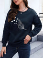 Lässiges Sweatshirt mit Federprint - Marisa