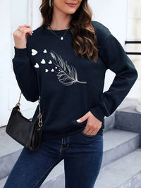 Lässiges Sweatshirt mit Federprint - Marisa