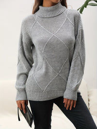 Trendiger Unifarbener Rollkragenpullover - Selena