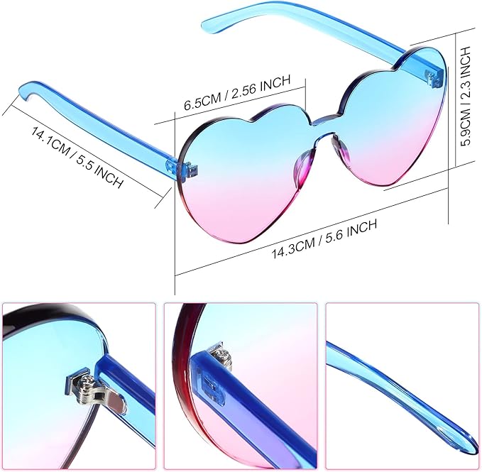 Randlose Herzförmige Transparente Sonnenbrille - Cora