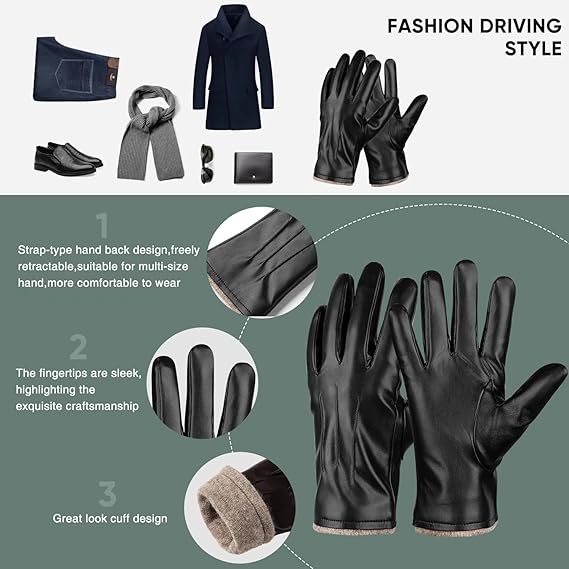 Winter Leder-Touchscreen-Handschuhe – TouchLuxe