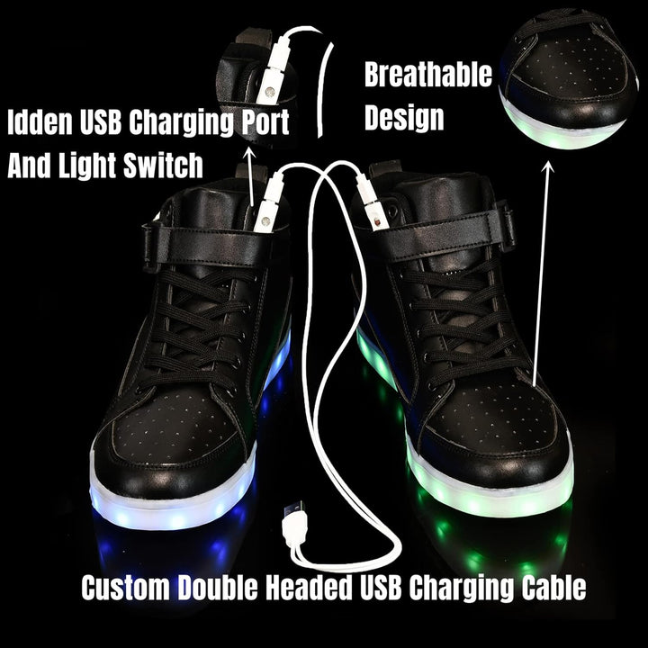 Trendige LED-Sneakers mit wiederaufladbarer Beleuchtung – LumaBoost