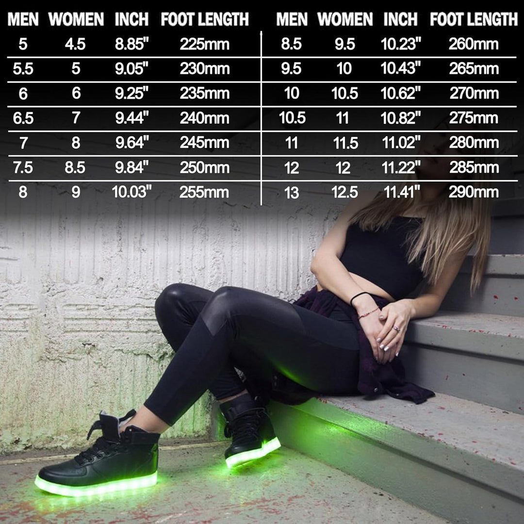 Trendige LED-Sneakers mit wiederaufladbarer Beleuchtung – LumaBoost