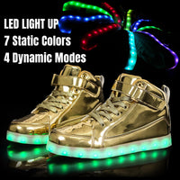 Trendige LED-Sneakers mit wiederaufladbarer Beleuchtung – LumaBoost