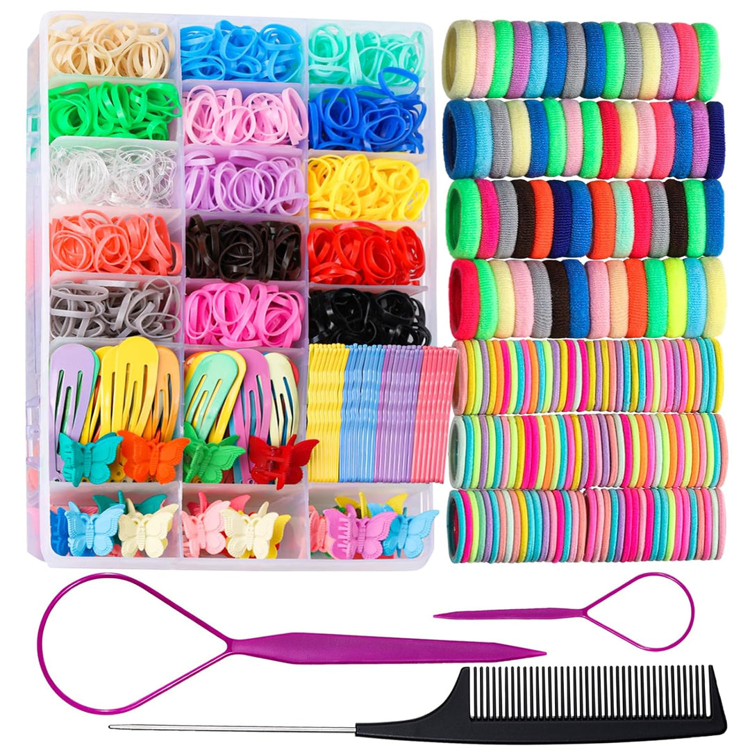 Bunte Elastische Haargummis und Accessoires Set