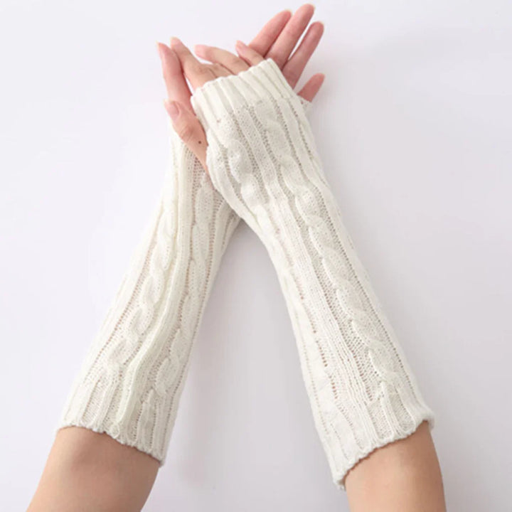 Lange Fingerlose Strickhandschuhe - FlexiWarm