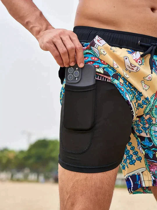 Adrik | Aqua Herren Badehose mit Handytasche